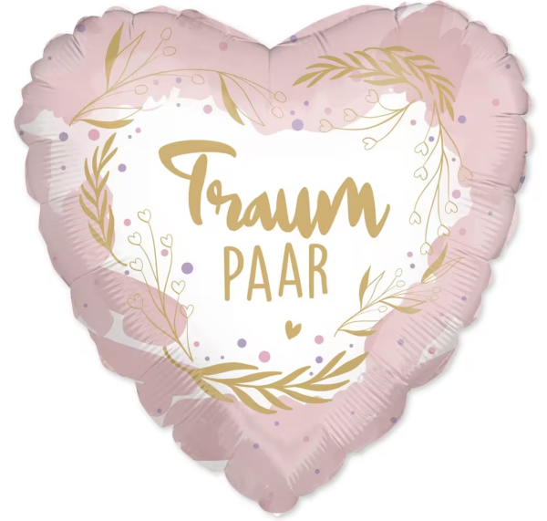 Folienballon - Traumpaar, rosa - ø 43cm